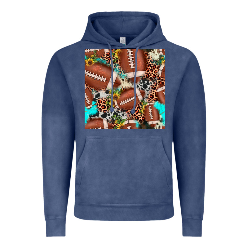 Football Leopard Turquoise Cowhide Sunflower Seamless Pattern Vintage Hoodie by JahusDesignShop | Teevron