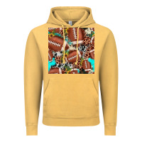 Vintage Mustard football leopard turquoise cowhide sunflower seamless pattern Vintage Hoodie - JahusDesignShop