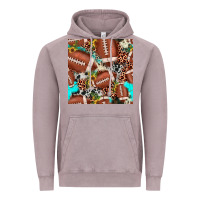 Vintage Zinc football leopard turquoise cowhide sunflower seamless pattern Vintage Hoodie - JahusDesignShop