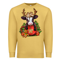 Antique Gold christmas baby cow hot cocoa Premium Sweatshirt - Jasminsmagicworld