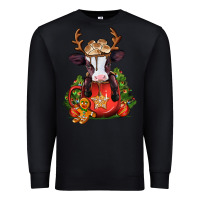 Black christmas baby cow hot cocoa Premium Sweatshirt - Jasminsmagicworld
