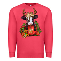 Cardinal christmas baby cow hot cocoa Premium Sweatshirt - Jasminsmagicworld