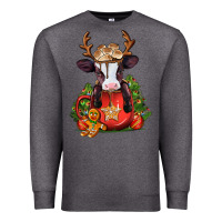 Charcoal Heather christmas baby cow hot cocoa Premium Sweatshirt - Jasminsmagicworld