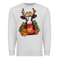Dove Grey christmas baby cow hot cocoa Premium Sweatshirt - Jasminsmagicworld