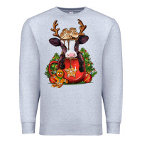 Heather Grey christmas baby cow hot cocoa Premium Sweatshirt - Jasminsmagicworld
