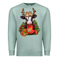 Seafoam christmas baby cow hot cocoa Premium Sweatshirt - Jasminsmagicworld