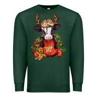 Sports Green christmas baby cow hot cocoa Premium Sweatshirt - Jasminsmagicworld