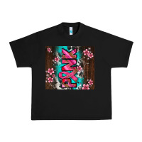 Black western pattern pink with floral cancer ribbon Urban Heavy Tee - AdoDesignShop