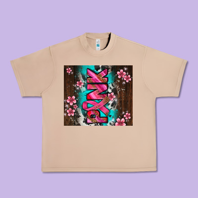 Western Pattern Pink With Floral Cancer Ribbon Urban Heavy Tee Designed By Adodesignshop