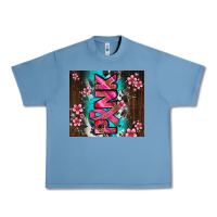 Pebble Blue western pattern pink with floral cancer ribbon Urban Heavy Tee - AdoDesignShop