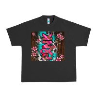 Pigment Black western pattern pink with floral cancer ribbon Urban Heavy Tee - AdoDesignShop