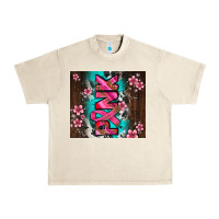 Sandshell western pattern pink with floral cancer ribbon Urban Heavy Tee - AdoDesignShop