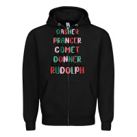 Black dasher dancer prancer vixer comet cupid donner bli Zipper Hoodie - MaliasSmallBusiness