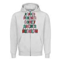 Dove Grey dasher dancer prancer vixer comet cupid donner bli Zipper Hoodie - MaliasSmallBusiness