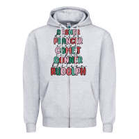 Heather Grey dasher dancer prancer vixer comet cupid donner bli Zipper Hoodie - MaliasSmallBusiness