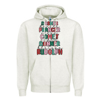 Oatmeal Heather dasher dancer prancer vixer comet cupid donner bli Zipper Hoodie - MaliasSmallBusiness