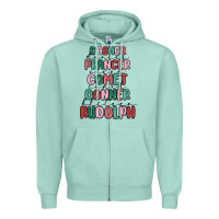 Seafoam dasher dancer prancer vixer comet cupid donner bli Zipper Hoodie - MaliasSmallBusiness