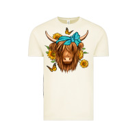 Vintage Arctic sunflower long haired cow Vintage Tee - Jasminsmagicworld