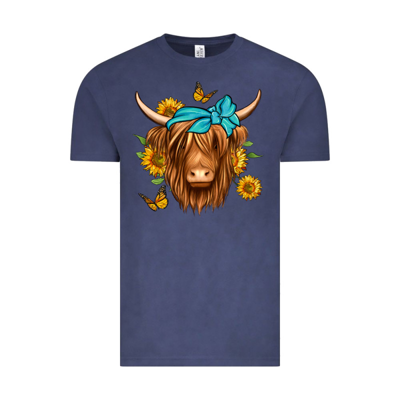 Sunflower Long Haired Cow Vintage Tee by Jasminsmagicworld | Teevron