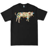 Black Charolais bull with christmas lights Premium Tee - RanaPortraitStore