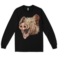 Black american yorkshire pig face Long Sleeve Tee - LillyAllenDesigns