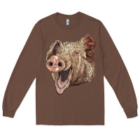 Chestnut american yorkshire pig face Long Sleeve Tee - LillyAllenDesigns