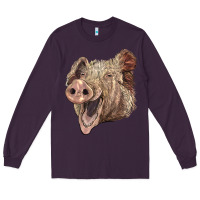 Plum american yorkshire pig face Long Sleeve Tee - LillyAllenDesigns