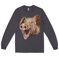 Smoke american yorkshire pig face Long Sleeve Tee - LillyAllenDesigns