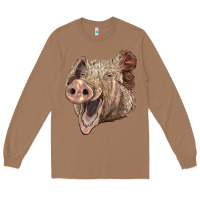 Toasted Coconut american yorkshire pig face Long Sleeve Tee - LillyAllenDesigns