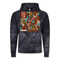 Cloud Black football leopard gemstone sunflower seamless pattern Vintage Hoodie - JahusDesignShop