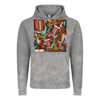 Cloud Rock football leopard gemstone sunflower seamless pattern Vintage Hoodie - JahusDesignShop