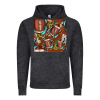 Vintage Black football leopard gemstone sunflower seamless pattern Vintage Hoodie - JahusDesignShop