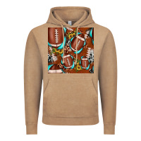 Vintage Coffee football leopard gemstone sunflower seamless pattern Vintage Hoodie - JahusDesignShop
