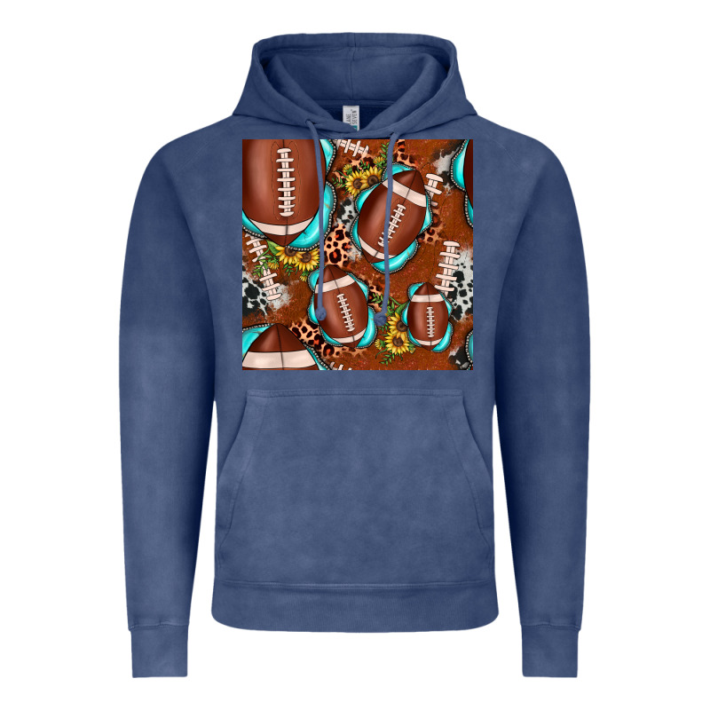 Football Leopard Gemstone Sunflower Seamless Pattern Vintage Hoodie by JahusDesignShop | Teevron