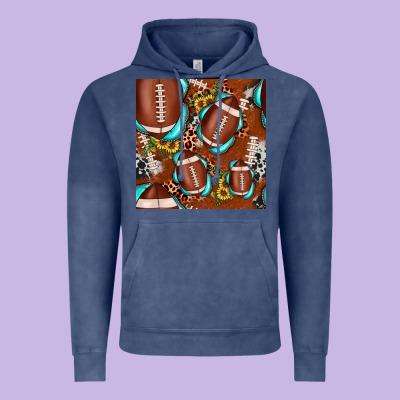 Football Leopard Gemstone Sunflower Seamless Pattern Vintage Hoodie Designed By Jahusdesignshop