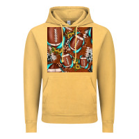 Vintage Mustard football leopard gemstone sunflower seamless pattern Vintage Hoodie - JahusDesignShop