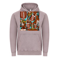 Vintage Zinc football leopard gemstone sunflower seamless pattern Vintage Hoodie - JahusDesignShop