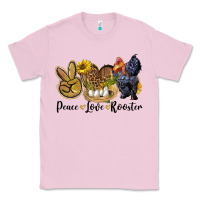 Bubblegum Pink peace love rooster Classic Tee - LillyAllenDesigns