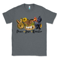 Charcoal Heather peace love rooster Classic Tee - LillyAllenDesigns