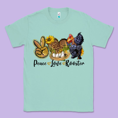 Peace Love Rooster Classic Tee Designed By Lillyallendesigns