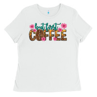 White but first coffee Ladies Tee - texasbilliewilder