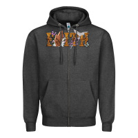 Charcoal Heather faith with praying hands Zipper Hoodie - NancyCooperArtShop