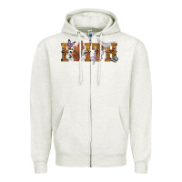 Oatmeal Heather faith with praying hands Zipper Hoodie - NancyCooperArtShop