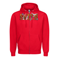 Red faith with praying hands Zipper Hoodie - NancyCooperArtShop