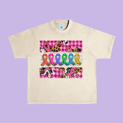 Western Colorfull Cancer Ribbon Urban Heavy Tee Designed By Adodesignshop