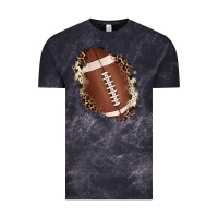 Cloud Black football cowhide leopard patch Vintage Tee - JahusDesignShop