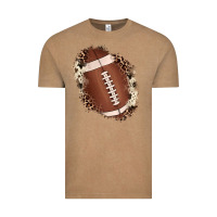 Vintage Coffee football cowhide leopard patch Vintage Tee - JahusDesignShop