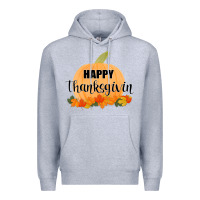 Heather Grey Happy Thanksgiving Premium Hoodie - Bettercallsaul