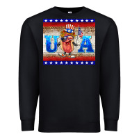 Black usa hot dog Premium Sweatshirt - BarkalooDesign