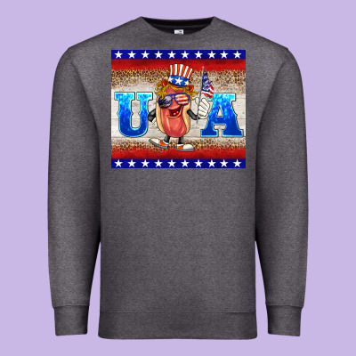 Usa Hot Dog Premium Sweatshirt Designed By Barkaloodesign